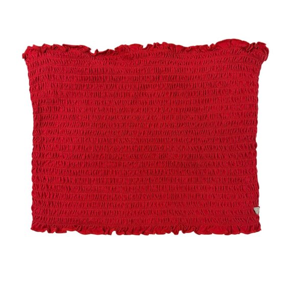 GUESS Red Smocked Tube Crop Top Size XL - Picture 1 of 9